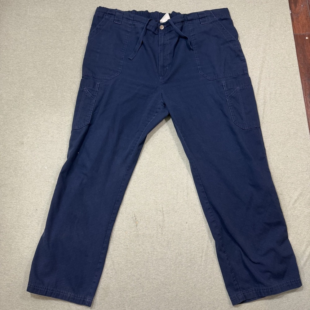 Carhartt Ripstop Cargo Scrub Pants XL Reg Blue Drawstring C54108 Mens Workwear